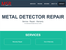 Tablet Screenshot of metaldetectorrepair.com